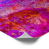 Trippy Red en Magenta Impressionistic Landschap Poster (Hoek)