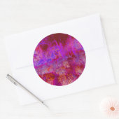 Trippy Red en Magenta Impressionistic Landschap Ronde Sticker (Envelop)