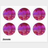 Trippy Red en Magenta Impressionistic Landschap Ronde Sticker (Vel)