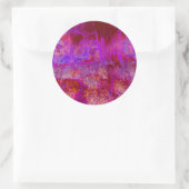 Trippy Red en Magenta Impressionistic Landschap Ronde Sticker (Tas)