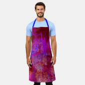 Trippy Red en Magenta Impressionistic Landschap Schort (Gedragen)