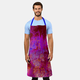 Trippy Red en Magenta Impressionistic Landschap Schort