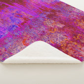 Trippy Red en Magenta Impressionistic Landschap Sherpa Deken (3/4)