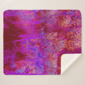 Trippy Red en Magenta Impressionistic Landschap Sherpa Deken (Voorkant (horizontaal))