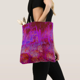 Trippy Red en Magenta Impressionistic Landschap Tote Bag