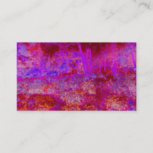 Trippy Red en Magenta Impressionistic Landschap Visitekaartje (Voorkant)