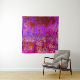 Trippy Red en Magenta Impressionistic Landschap Wandkleed