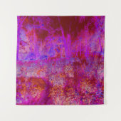 Trippy Red en Magenta Impressionistic Landschap Wandkleed (Voorkant)