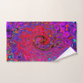 Trippy Red en Paars Abstract Retro vloeibare werve Bad Handdoek (Handdoek)