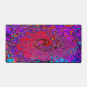 Trippy Red en Paars Abstract Retro vloeibare werve Bureaumat (Voorkant)