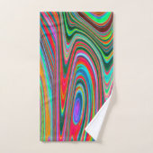 Trippy Red, Green and Blue Abstract Groovy Art Bad Handdoek (Handdoek)