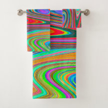 Trippy Red, Green and Blue Abstract Groovy Art