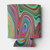 Trippy Red, Green and Blue Abstract Groovy Art Blikjeskoeler (Achterkant)