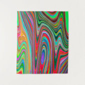 Trippy Red, Green and Blue Abstract Groovy Art Wandkleed (Voorkant)