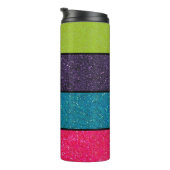 Trippy Regenboog Paddestoel & faux glitter Thermosbeker (Geroteerd rechts)