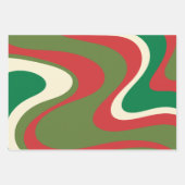 Trippy Retro 60s 70s die Abstracte Kerstmis rondzw Inpakpapier Vel (Voorkant 3)