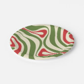 Trippy Retro Abstract Swirl-kerstpatroon Papieren Bordje (Gekanteld)