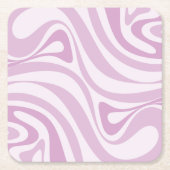 Trippy Retro Abstract Swirl Pattern Lila Pastel Kartonnen Onderzetters (Voorkant)