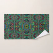 Trippy Retro Black en Lime Green Abstract Patroon Bad Handdoek (Handdoek)