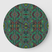 Trippy Retro Black en Lime Green Abstract Patroon