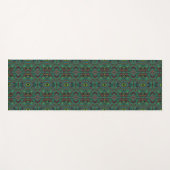 Trippy Retro Black en Lime Green Abstract Patroon Yogamat (Voorkant (horizontaal))