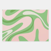Trippy Retro Boho Abstracte Patronen Groen en Roze Inpakpapier Vel (Voorkant)