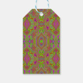 Trippy Retro Chartreuse Magenta Abstract Patroon Cadeaulabel (Achterkant)