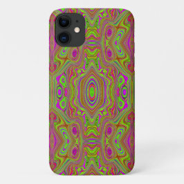 Trippy Retro Chartreuse Magenta Abstract Patroon Case-Mate iPhone Case