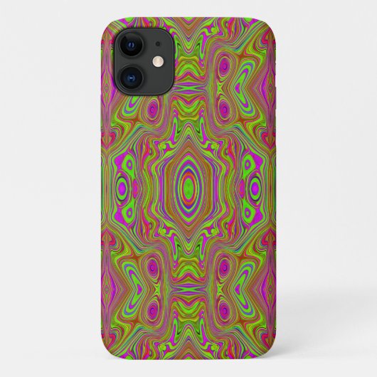 Trippy Retro Chartreuse Magenta Abstract Patroon Case-Mate iPhone Case (Achterkant)