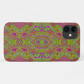 Trippy Retro Chartreuse Magenta Abstract Patroon Case-Mate iPhone Case (Achterkant (horizontaal))