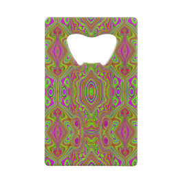 Trippy Retro Chartreuse Magenta Abstract Patroon Creditkaart Flessenopener