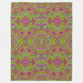 Trippy Retro Chartreuse Magenta Abstract Patroon Fleece Deken (Voorkant)