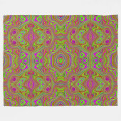 Trippy Retro Chartreuse Magenta Abstract Patroon Fleece Deken (Voorkant (Horizontaal))