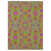 Trippy Retro Chartreuse Magenta Abstract Patroon Klembord (Achterkant)