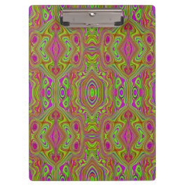 Trippy Retro Chartreuse Magenta Abstract Patroon Klembord