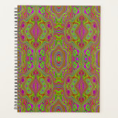 Trippy Retro Chartreuse Magenta Abstract Patroon Planner (Voorkant)
