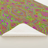 Trippy Retro Chartreuse Magenta Abstract Patroon Sherpa Deken (3/4)