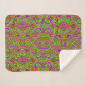 Trippy Retro Chartreuse Magenta Abstract Patroon Sherpa Deken (Voorkant (horizontaal))