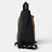 Trippy Retro Chartreuse Magenta Abstract Patroon Sling Bag (Achterkant)