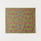 Trippy Retro Chartreuse Magenta Abstract Patroon Wandkleed (Voorkant (horizontaal))