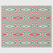Trippy Retro Groovy Squiggly Kerstpatroon Cadeaupapier (Vlak)