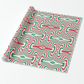 Trippy Retro Groovy Squiggly Kerstpatroon Cadeaupapier (Uitgerold)
