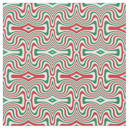 Trippy Retro Groovy Squiggly Kerstpatroon Stof