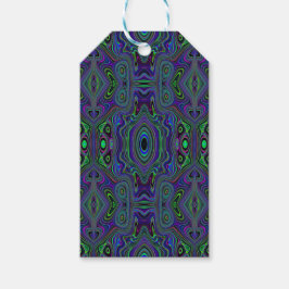Trippy Retro Koningsblauw en Limietgroen Abstract Cadeaulabel