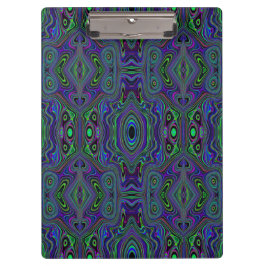 Trippy Retro Koningsblauw en Limietgroen Abstract Klembord