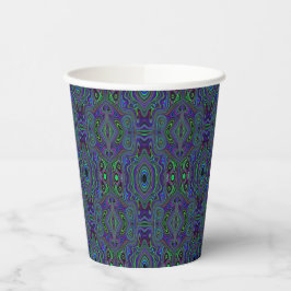 Trippy Retro Koningsblauw en Limietgroen Abstract Papieren Bekers