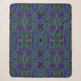 Trippy Retro Koningsblauw en Limietgroen Abstract Sherpa Deken
