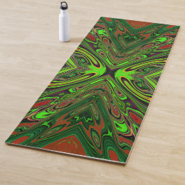 Trippy Retro Limegroene Abstracte Vlinder Yogamat