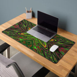 Trippy Retro Limoengroen Abstracte Vlinder Bureaumat