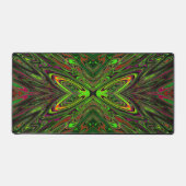 Trippy Retro Limoengroen Abstracte Vlinder Bureaumat (Voorkant)